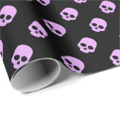 Cute Gothic Roze Skulls Cadeaupapier (Rol Hoek)