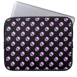 Cute Gothic Roze Skulls Laptop Sleeve