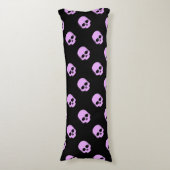 Cute Gothic Roze Skulls Lichaamskussen (Voorkant Verticaal)