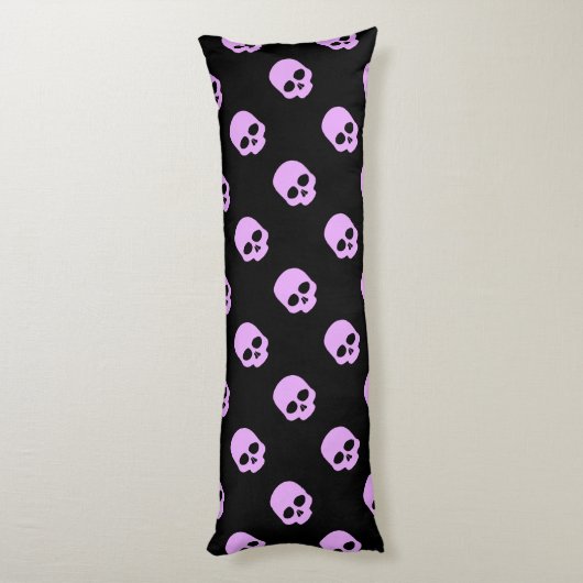 Cute Gothic Roze Skulls Lichaamskussen (Achterkant (Verticaal))