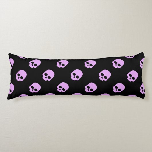 Cute Gothic Roze Skulls Lichaamskussen (Voorkant)