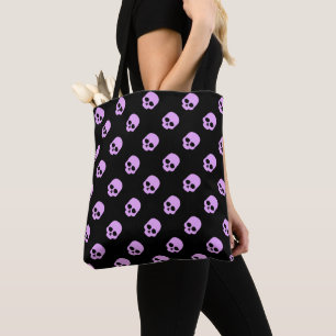 Cute Gothic Roze Skulls Tote Bag