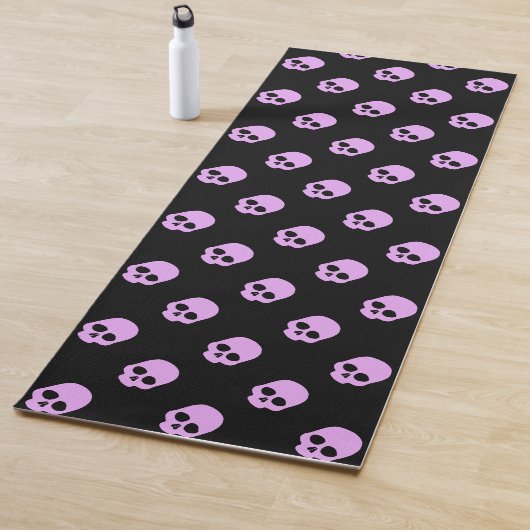Cute Gothic Roze Skulls Yogamat (In situ)