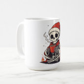 Cute Gothic Skeleton Santa Cocoa - Christmas shirt Koffiemok (Voorkant links)