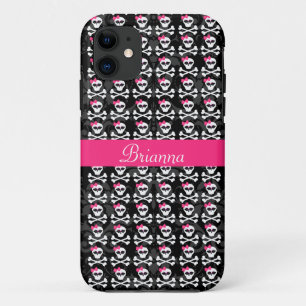 Cute Gothic Skull and Crossbones Girly Skulls Case-Mate iPhone Case