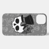 Cute Gothic Skull met bovenste hoed Roos Bow iPhone Hoesje (Achterkant horizontaal)