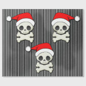 Cute Gothic Skulls in Santa Hats Cadeaupapier (Vlak)