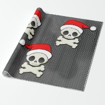 Cute Gothic Skulls in Santa Hats