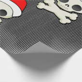 Cute Gothic Skulls in Santa Hats Cadeaupapier (Hoek)