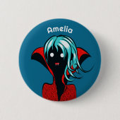 Cute Gothic Vampire Girl Name Ronde Button 5,7 Cm (Voorkant)
