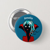 Cute Gothic Vampire Girl Name Ronde Button 5,7 Cm (Voorkant /achterkant)