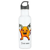 Cute Gothic Weird Horned Devil Creatname Name Waterfles (Voorkant)