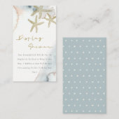 Cute Goud Blauwe Zeester Weergave Shower Baby Show Informatiekaartje (Voorkant / Achterkant)