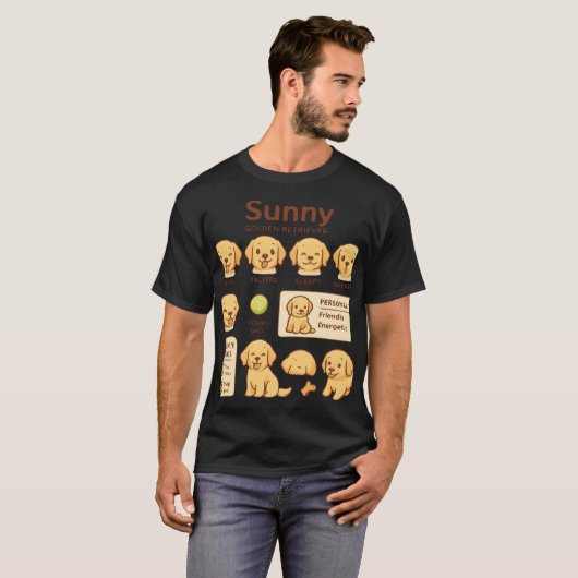 Cute Goud Retriever Puppy Stemming Shirt (Voorkant volledig)