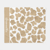 Cute Goud Witte Koeienprint Dierpatroon Fleece Deken (Voorkant (Horizontaal))