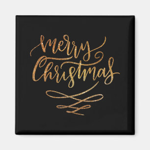 Cute Gouden Borstel Script Prettig Kerstmis T Shir Magneet