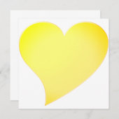 Cute gouden gele, vrolijk groot hart moderne kaart (Voorkant / Achterkant)