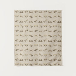 Cute Gouden Libelle Patroon Wandkleed