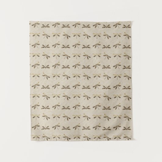 Cute Gouden Libelle Patroon Wandkleed (Voorkant)