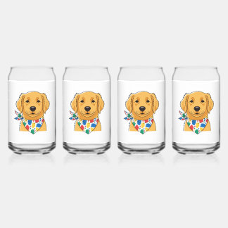 Cute Gouden Retriever Hond Illustratie Kan Glas S