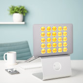 Cute Gouden Sticker Set met Stippen (Laptop op bureau)