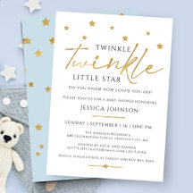 Cute Gouden Twinkle Twinkle Little Star Baby Showe