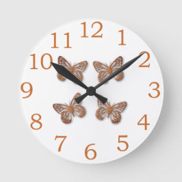 Cute Gouden Vlinder Patroon Ronde Klok
