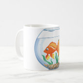 Cute goudvis im glass koffiemok (Voorkant links)