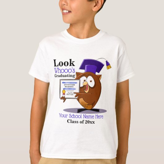 Cute Graduing Owl T-shirt (Voorkant)