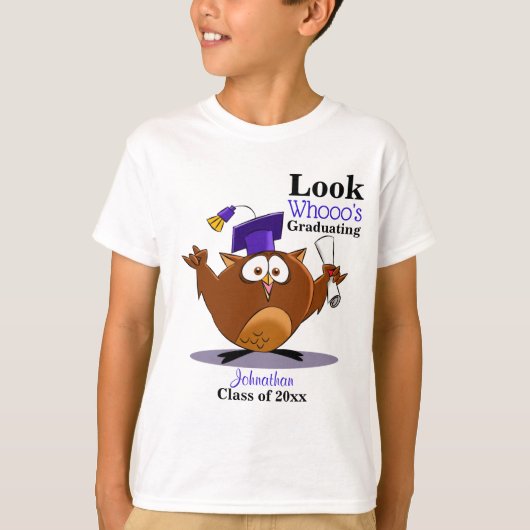 Cute Graduing Owl T-shirt (Voorkant)