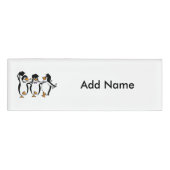 Cute Graduing Penguins Naambadge (Voorkant)