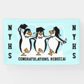 Cute Graduing Penguins Spandoek (Horizontaal)