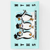 Cute Graduing Penguins Spandoek (Verticaal)