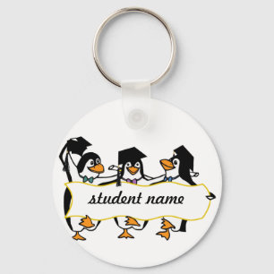 Cute Graduing Penguins w/Banner Sleutelhanger