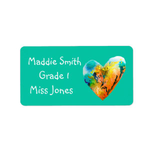 Cute graffiti hart kinder label