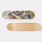 Cute Graffiti Headphone Sloth DJ Persoonlijk Skateboard (Horizontaal)