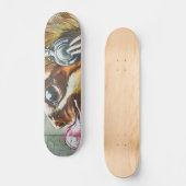 Cute Graffiti Headphone Sloth DJ Persoonlijk Skateboard (Voorkant)