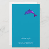 Cute grafische dolfijn in roze paars briefpapier (Voorkant / Achterkant)