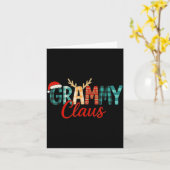 Cute Grammy Claus Christmas For Grandma Santa Hat Kaart (Gele Bloem)