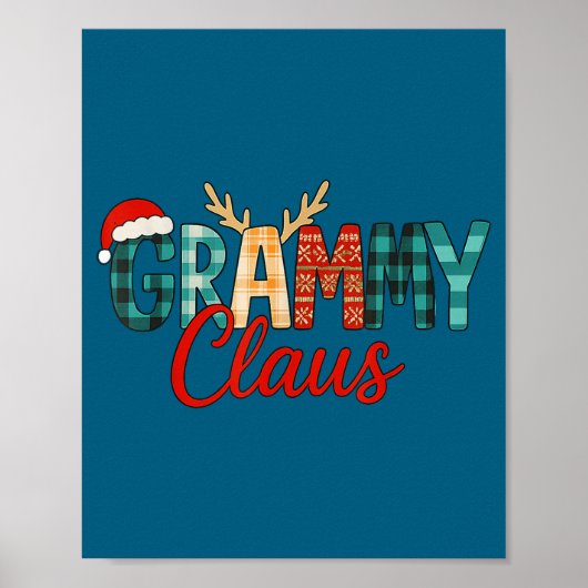 Cute Grammy Claus Christmas For Grandma Santa Hat  Poster (Voorkant)