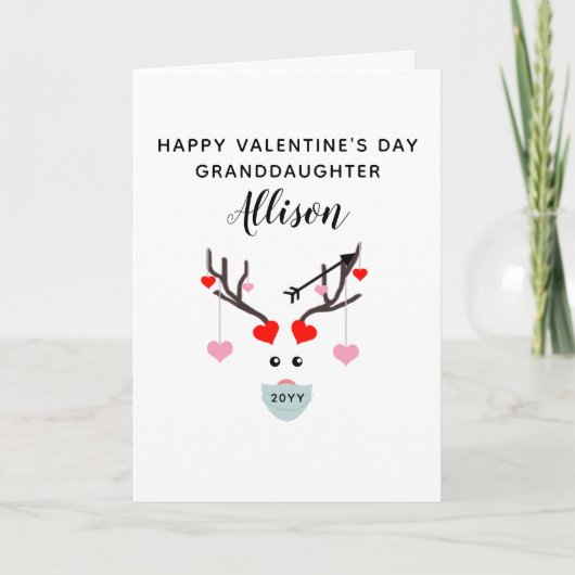 Cute Granddochter Valentijnsdag Personalized Feestdagen Kaart (Voorkant)