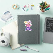 Cute Grandma Exercising Custom-Cut Vinyl Sticker (iPad Cover)