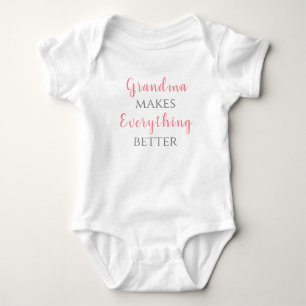 Cute Grandma maakt alles beter roze en grijs Romper