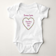 Cute Grandma's Girl Flower Heart Personalize Names