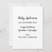 Cute Grandouders Zwangerschap Aankondiging Kaart (Achterkant)