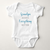 Cute Grandpa maakt alles beter blauw en grijs Romper (Voorkant)
