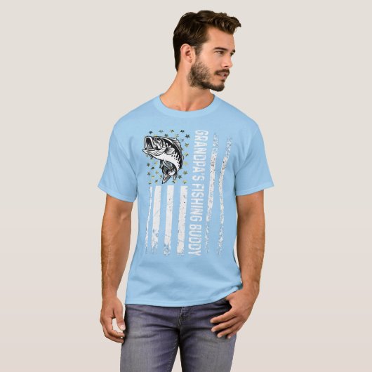 Cute Grandpa's Gevist Buddy Young Fisherman T-shirt (Voorkant volledig)