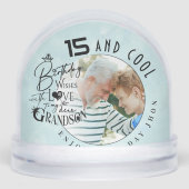 Cute Grandson Custom Photo Birthday Sneeuwbol (Voorkant)