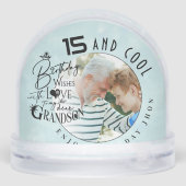 Cute Grandson Custom Photo Birthday Sneeuwbol (Achterkant)