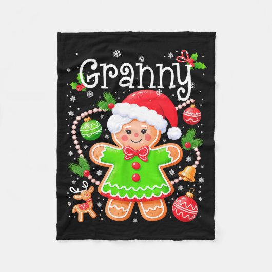 Cute Granny Gingerbread Family Matching Christmas  Fleece Deken (Voorkant)